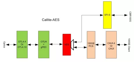 Block Diagram -- 100G OTN Transponder with AES 