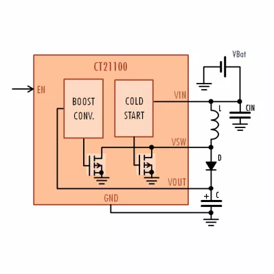 Coin Battery Boost Block Diagram